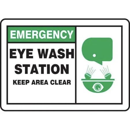 Accuform Eye Wash Station - Keep Area Clear, Aluma-Lite, 10 in x 14 in MFSD927XL